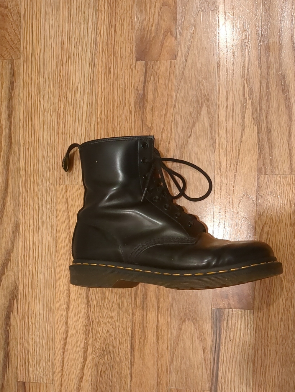 Dr. Martens Black Leather Lace Up Boot Womens